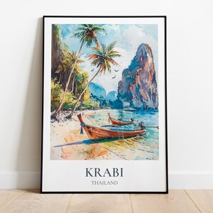 Thailand travel poster, Thailand print, Thailand illustration, Thailand wall decor, Thailand travel gift, Thailand home decor