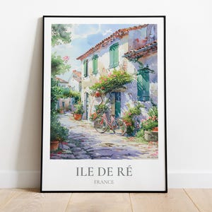 Reiseplakat Île de Ré, Illustration Île de Ré, Plakat Île de Ré, Geschenk Île de Ré, Plakat Charente-Maritime, Meeresdekoration