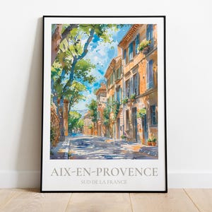 Aix-en-Provence travel poster, Aix-en-Provence illustration, France Provence print, Aix-en-Provence print
