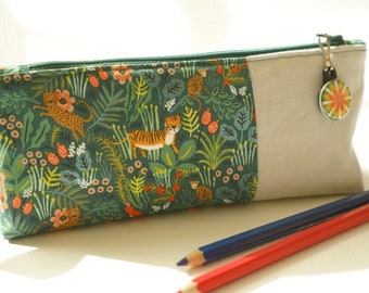 Pencil case /Pencil bag/ Pencil pouch / makeup bag / cosmetic bag/ zipper pull/sewing bag/tropical