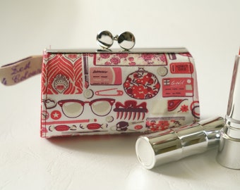 Lipstick Case/ Lipbalm case/ silver metal frame/ Liberty tana lawn/Novelty/Cosmetic items