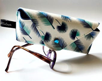 Handmade Eyeglass Case - Featuring feathers - Suitable for Sunglasses and Reading Glasses