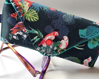 Handmade Eyeglass Case - Featuring Exotic birds - Suitable for Sunglasses and Reading Glasses