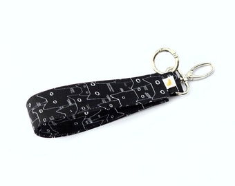 NEW Cat Keychain wristlet/Cat Keyholder/Cat theme Keyfob/Gift for cat lovers/black cats