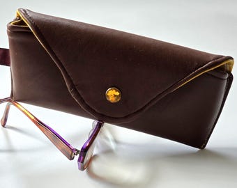 Handmade Genuine Leather Glasses Case – Fits Sunglasses & Reading Glasses – Stylish Eyewear Holder