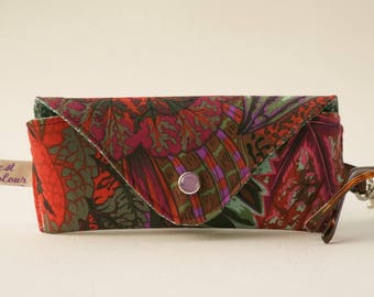 Glasses case/ Eyeglasses case/ sunglasses case/ reading glasses case/earth tones multicolor leaves/Coleus/Philip Jacobs