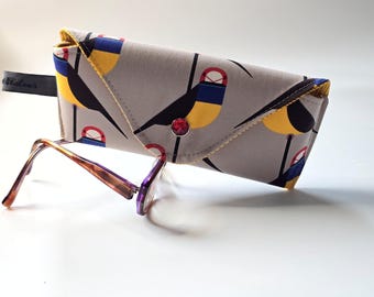 Artisan Eyeglass Case – Geometric Bird Print – Charley Harper – Sunglasses & Reading Glasses