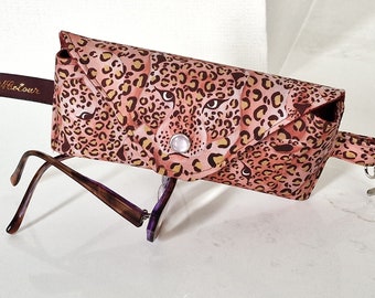 NEW Glasses case/ Eyeglass case/Sunglasses case/Reading glasses case/Liberty fabric/Leopard camouflage