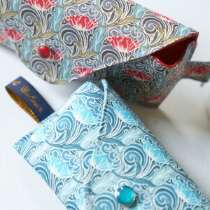 Glasses case/ Eyeglass case/Sunglasses case/Reading glasses case/Liberty tana lawn/tulips/geometric pattern