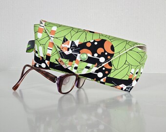 Handmade Organic Cotton Eyeglass Case: Charley Harper Bird Design; Durable Protective Case