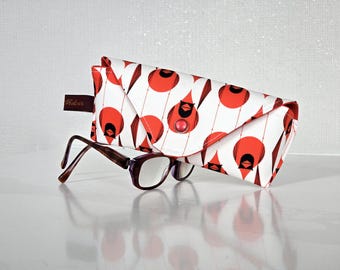 Handmade Organic Cotton Eyeglass Case: Charley Harper Bird Design; Durable Protective Case