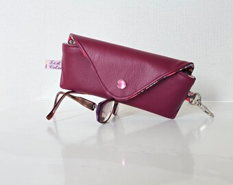 Handmade Genuine Leather Glasses Case – Fits Sunglasses & Reading Glasses – Stylish Eyewear Holder