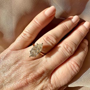 4.50 Ct Marquise Cut Moissanite Engagement Ring, Wedding Ring, Marquise Cut Ring, Elongated Marquise, Hidden Halo Ring for Her