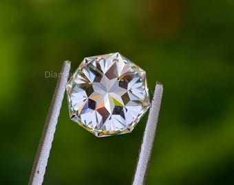 2.00CT Round Octagonal Star Lab Grown Diamond E/VS1 | Handmade Engagement Gem