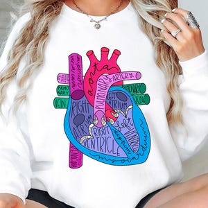 Heart Anatomy Sweatshirt: Cardiac Nursing, Medical Student Gift
