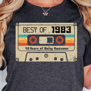 42nd Birthday Shirt, Vintage 1983 Limited Edition Cassette T-Shirt, 42nd Birthday Gift For Women, 42nd Birthday Men Tee, 1983 Birthday Shirt