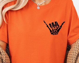 Hang Loose Skeleton Hand Shirt , Halloween Shirt, Skeleton Hand Sweatshirt, Skeleton Hand Tee, Graphic Shirt, Skeleton Hand Tee, Hang Loose