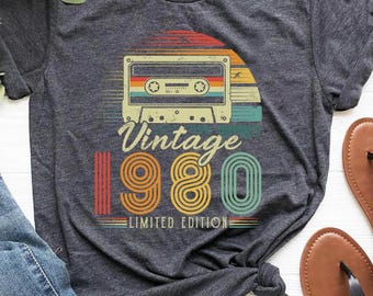 Vintage 1980 Shirt, 45th Birthday Gift For Women, 1980 Retro Shirt, 45th Birthday Woman,45th Birthday Gift For Men,45th Birthday Best Friend