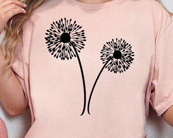 Dandelion Shirt, Wildflower Shirt, Blossoms Shirt, Gift For Her, Shirt, Floral Tshirt, Spring Shirt, Women Shirt, Nature Lover Gift, Garden
