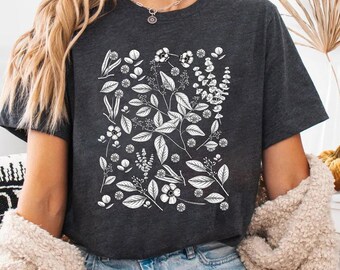 Botanical Shirt, Vintage T-shirt, Flower T-shirt, Vintage Botanical, Botanical Print, Vintage Flower Shirt, Graphic Tshirt, Wildflower Shirt