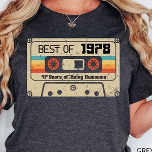 47th Birthday Shirt, Vintage 1978 Limited Edition Cassette T-Shirt, 47th Birthday Gift For Women, 47th Birthday Men Tee, 1978 Birthday Shirt