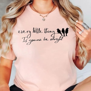 Three Little Birds T-Shirt: Reggae Peace Hippie Song Lyrics