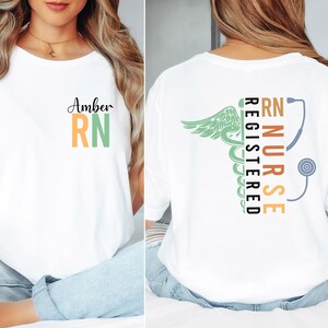 Custom Name Registered Nurse Shirt, Personalized RN Tee, Nurse Graduation Gift, Nursing Student Apparel, Healthcare Worker Customized Gift