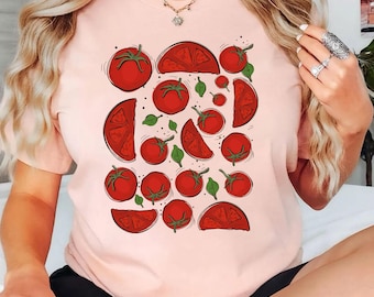 Tomato Shirt, Graphic Tee, Vegetable Shirt, Clothing Foodie, Gardening Gift, Veggie Shirt, Food Shirt, Garden T-shirt, Foodie Gift,Gardening