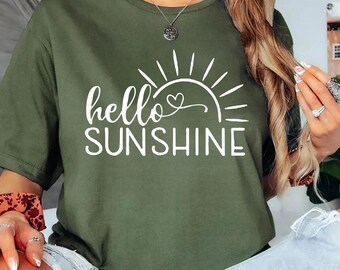 Hello Sunshine Shirt, Hello Sunshine T-shirt, Summer Tee, Happy Summer Shirt, Beach Shirt for Women, Girls Trip T-shirt, Vacation Shirt