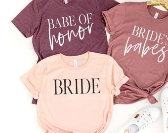 Brides Babes Bachelorette Party Shirt, Bride T-Shirt, Bridesmaid Gifts, Bridesmaid Shirt, Bridal Party Shirts, Wedding Shirt, Bride Shirt