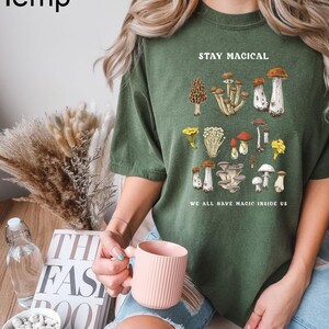 Comfort Colors® Vintage Illustration Mushroom Decor Art Shirt, Mushroom Shirt, Botanical Shirt, Plant Shirt, Hippie Shirt, Nature Lover Tee