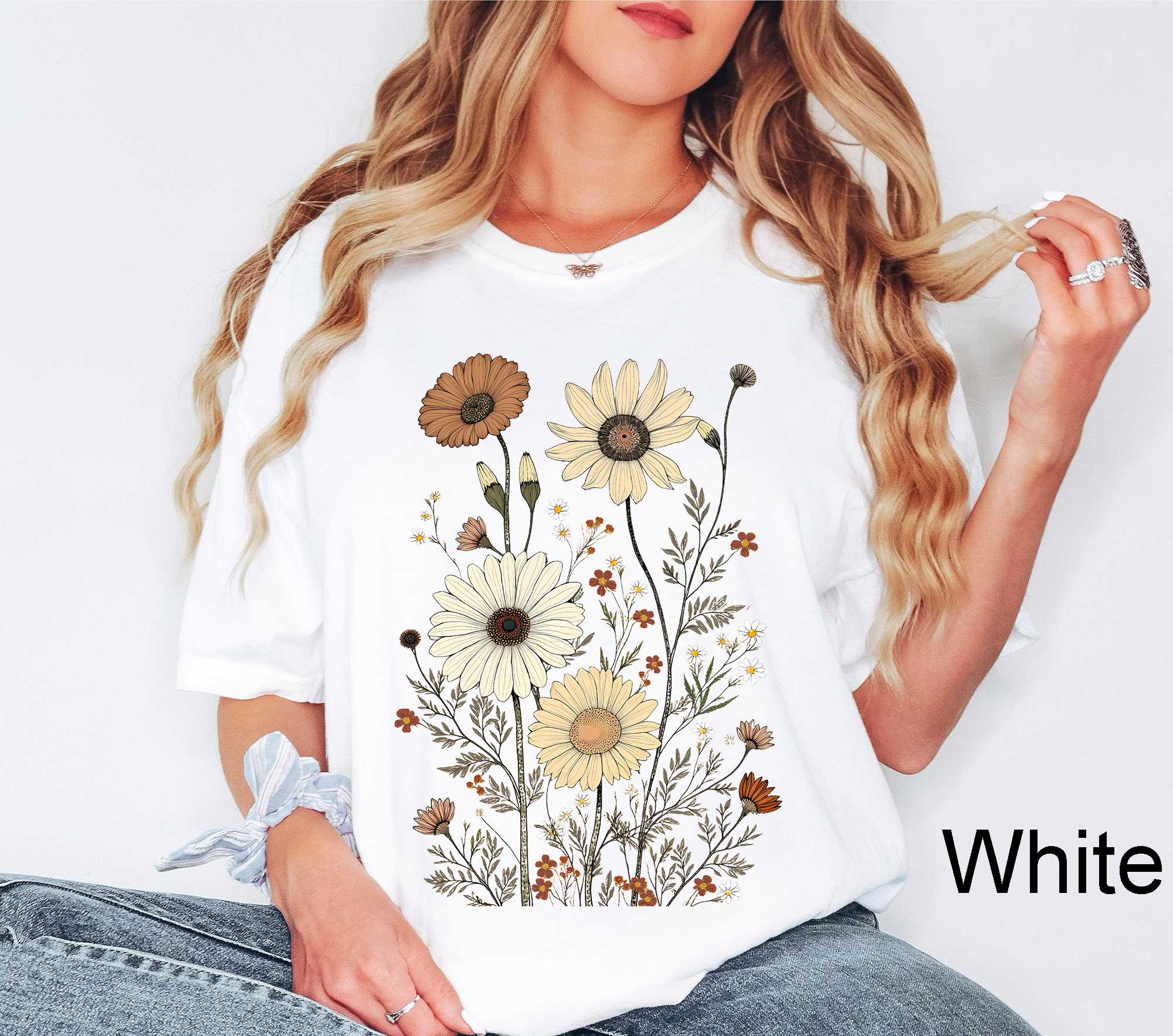 Comfort Colors® Wildflower T-shirt, Vintage Flower Shirt, Floral T ...