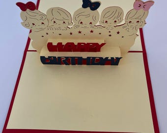 Happy Birthday Card, Pop-up Cards, 3D Happy Birthday Cards, Happy Birthday, Cute, Kids Happy Birthday, Children Happy Birthday
