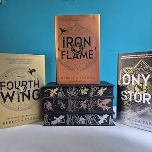 fourth wing, iron flame, onyx storm hand painted edges