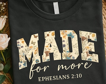 Hecho para más Efesios 2:10 Foral PNG SVG, Versículo bíblico cristiano Png, Cita de Jesús Png, Mamá religiosa Png, Letras de canciones cristianas, Regalo SVG.