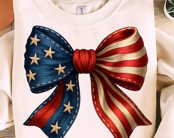 USA flag bow png, America Flag Bow Png, Coquette Patriotic Bows PNG, Red White Blue Ribbons Sublimation Design, Girly 4th of July Png, Girly