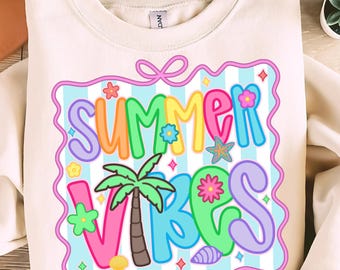 Sommer Vibes PNG, Neon Sommer Png, Trendy Sommer Png, Sommer Png, Sublimationsdesign, Retro Blumen Sommer Png, Strand Png, Ästhetischer PNG.