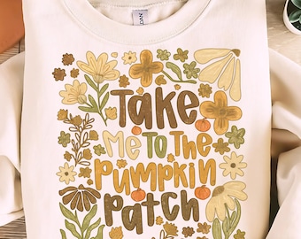 Take Me To The Pumpkin Patch Png, Autumn Pumpkin Png, Pumpkin Spice Png, Cozy Season Png, Girly Fall Coquette Png, Floral Fall, Digital File