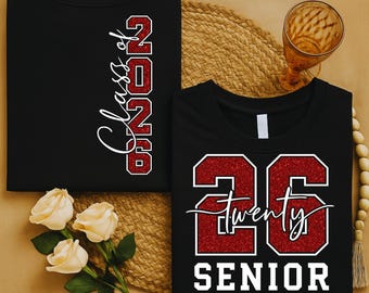 Senior Class von 2026 SVG png, Glitter Senior 2026 PNG, Senior Class von 2026 SVG, Abschlussfeier 2026 SVG, Abschlussfeier SVG, Vorder- und Rückseite Design.