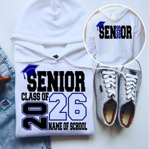 Senior Class Of 2026 Svg Png, Black and Blue Sports Design, Back & Front Design, Senior 2026 Svg, High School, College, Personalized Senior