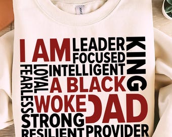 I Am A Black Dad svg png, zwarte vader svg, zwarte vader png, Fathers Day png, Black History Month svg, Black Dad sublimatie Cricut Cut-bestanden.