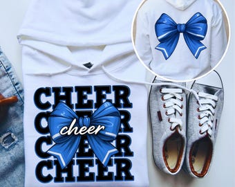 Coquette Cheer PNG, Cheerleading PNG, Blue Cheer Png, Cheer Png, Custom Cheer Png, Blue Team Mascot Png, Cheer Sublimation Design Download.