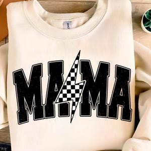 Mama Lightning Bolt svg/png, Grunge Checkered Lightning Mom png, mama png-sublimatie, Moederdag png, retro mama png, moeder leven png, mama