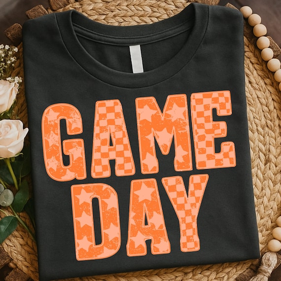 Gameday PNG SVG, Retro Football png, Football Mom png, Football Shirt Png, Team Orange Football shirt sublimation, Game Day Digital Download