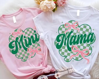 Match Mama Mini St Patrick's Day Png, St Patrick's Day Lucky Png,Coquette bow Irish png, toddler png, St Patrick's Day Sublimation Designs