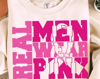 Real Men Wear Pink Svg Png, Tough Boys Wear Pink Svg, Breast Cancer Awareness Ribbon Svg, Male Breast Cancer Png, Men Cancer Awareness, oct.