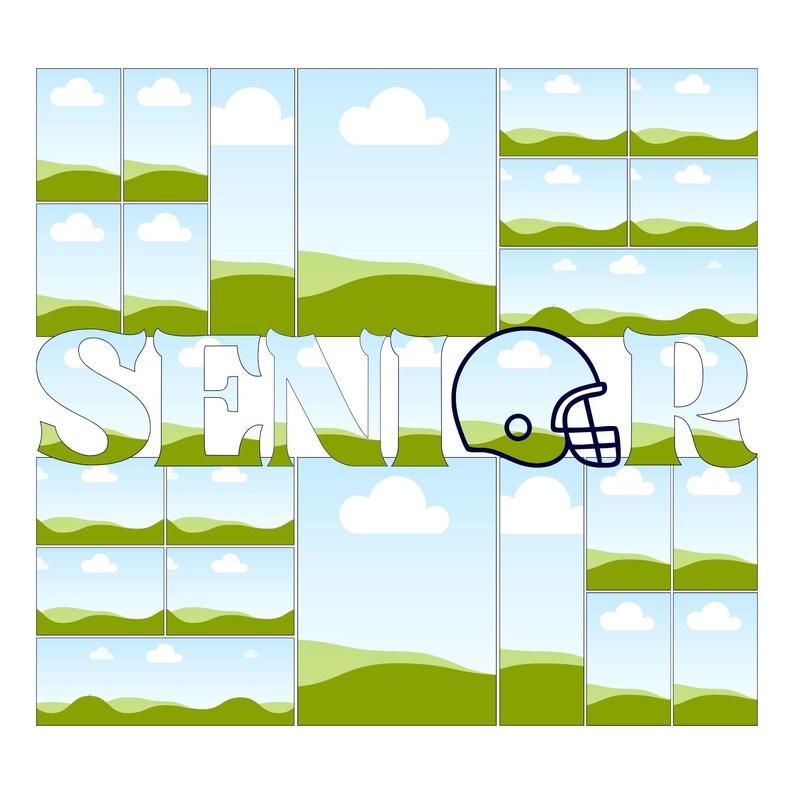 Senior Football Photo Collage Template Graduation Gift (digital