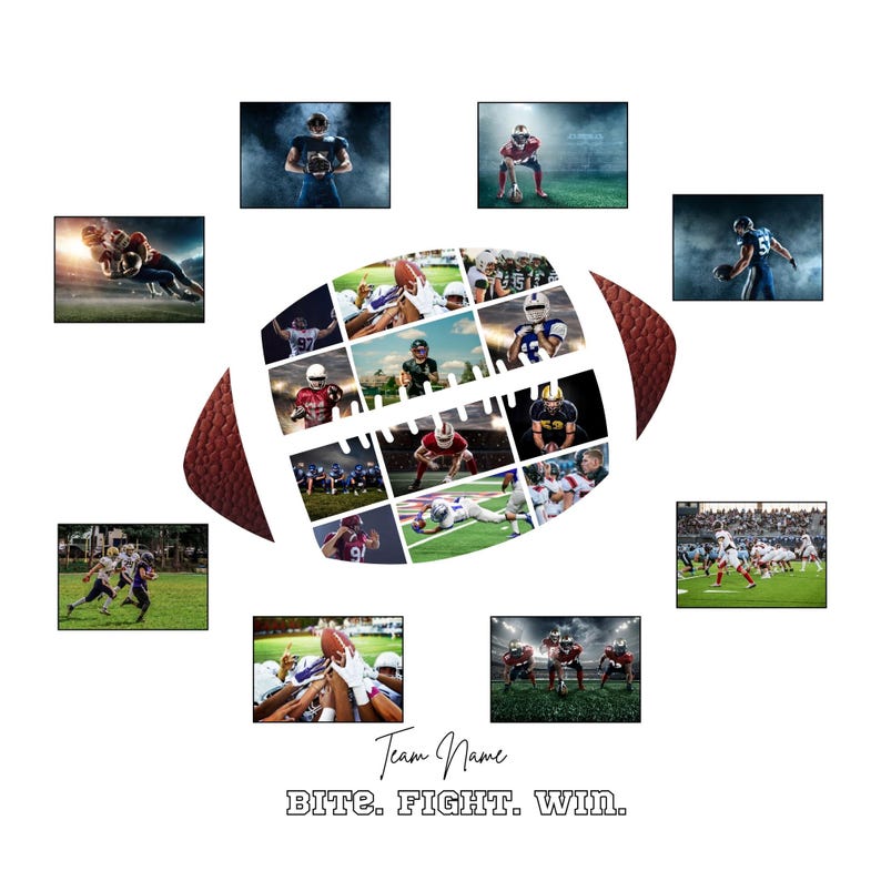 Canva Frame Football Photo Collage Template Etsy