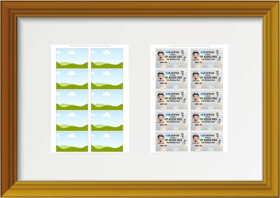 ID Card Template A4 Canva Frames, 10 Printable Employee Badges & Staff Passes