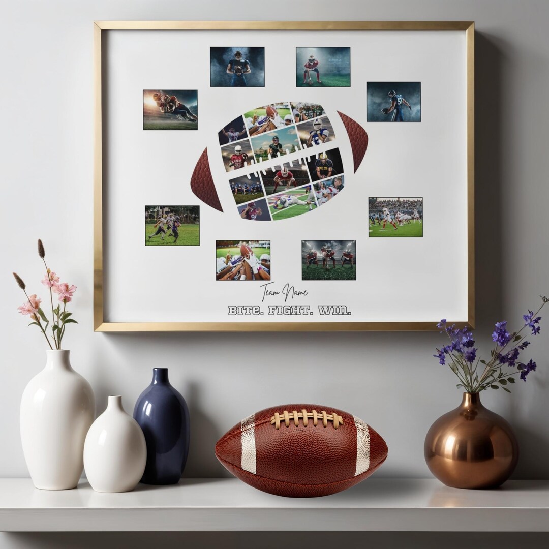 Canva Frame Football Photo Collage Template Etsy